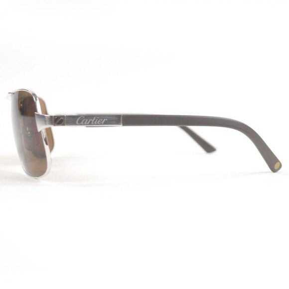 Cartier Santos De Two Bridge Eyewear Sunglasses Silver Brown Lens main image 7